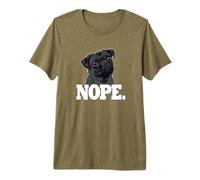 Funny Mens Womens & Kids Nope Black Pug Lover Premium T-Shirt