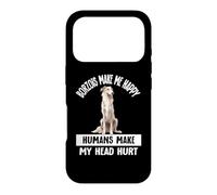 Funny Mens Womens Make Me Happy Not Humans Borzoi Dog Lover Case for iPhone 17 Pro