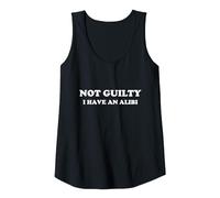 Funny Mens Women's Not Guilty I Have an Alibi Tank Top, Women, Black, Medium