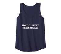 Funny Mens Women's Not Guilty I Have an Alibi Tank Top, Women, Navy Blue, XX-Large