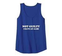 Funny Mens Women's Not Guilty I Have an Alibi Tank Top, Women, Royal Blue, Small