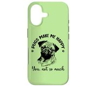 Funny Mens & Womens Pugs Make Me Happy Pug Dog Lover Case for iPhone 17