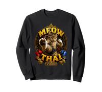 Funny Meow Thai Martial Arts Cat Fighter Pun Dad Joke Sweatshirt