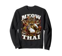 Funny Meow Thai Martial Arts Cat Fighter Pun Dad Joke Sweatshirt