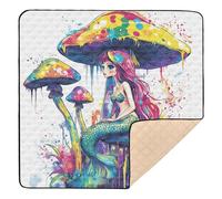 Funny Mermaid Soft Foam Baby Playmat for Indoor Outdoor Cozy Breathable Baby Kick Crawling Mat for Baby Kids Toddlers Infants, 50'' x 50''