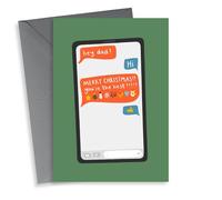 Funny Merry Christmas Card For Dad - Thumbs Up Text Message