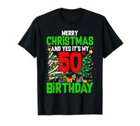 Funny Merry Yes It's My 50th Birthday Christmas T-Shirt