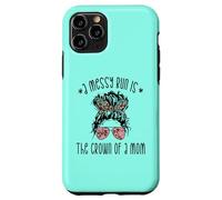 Funny Messy Bun Saying For New Mama And Leopard Mom Case for iPhone 11 Pro