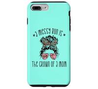 Funny Messy Bun Saying For New Mama And Leopard Mom Case for iPhone 7 Plus/8 Plus