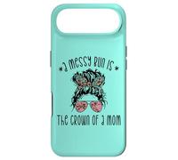 Funny Messy Bun Saying For New Mama And Leopard Mom Case for iPhone Air
