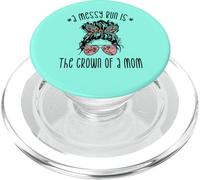 Funny Messy Bun Saying For New Mama And Leopard Mom PopSockets PopGrip for MagSafe