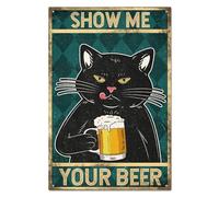 Funny Metal Bar Sign for Home Bar Decor, Vintage Beer Man Cave Pub Signs Wall Decorations for Basement Garage Mancave, 12x8″ - Show Me Your Beer