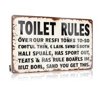 Funny Metal Bar Signs Exploring The Toilet Rules: A Unique Guide Tin Sign Bar Sign Home Decor Funny Wall Signs(20X30CM)