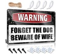 Funny Metal Bar Signs Warning Forget The Dog Beware of Wife Sign Western Home Decor Gifts Under 30 Dollars ( Size : 20X30CM )