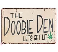 Funny Metal Bathroom Sign - Marijuana Dispensary Decor, Ca-nna-bis Weed Gift, Tin Sign Chic Art Wall Decorations, Iron Plaque for Living Room Office 12x8 Inch