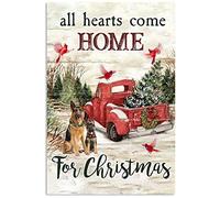 Funny Metal Sign All Hearts Come Home for Christmas German Shepherd Wall Art Coffee Tin Signs Vintage Kitchen Wall Decor 8x12 Inch