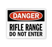 Funny Metal Sign Danger Shooting Range Rifle Range Do Not Enter Signs Warning Sign Caution Safety Sign Traffic Road Sign Aluminum Outdoor Or Indoor Signs For Office Work Home 14x20cm