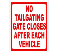 Funny Metal Sign No Tailgating Gate Closes After Each Vehicle Signs Warning Sign Caution Safety Sign Traffic Road Sign Aluminum Outdoor Or Indoor Signs For Office Work Home 20x30cm