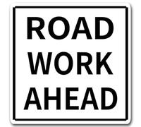 Funny Metal Sign, Road Work Ahead Metal Warning Tin Signs Yard Sign Garage Farm Garden Wall Decor