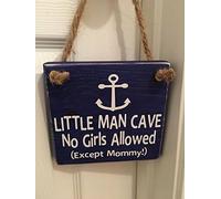 Funny Metal Sign Tin Sign Little Man Cave No Girls Allowed - Anchor - Door Sign - Baby Shower Nautical Nursery Gifts. Metal Sign Tin Sign Sith Proverb 8" X 8"