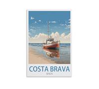 Funny Metal Sign Vintage Tin Sign Costa Brava Spain Inspirational Gifts for Women Men, Retro Metal Poster Wall Decor 20x30cm