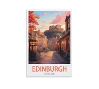 Funny Metal Sign Vintage Tin Sign Edinburgh Castle Scotland Garden & Kitchen Poster, Inspirational Sign Home Wall Art Decor for Home Kitchen Bar Club Decoration 30x30cm