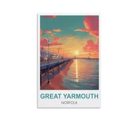 Funny Metal Sign Vintage Tin Sign Great Yarmouth Norfolk Inspirational Gifts for Women Men, Retro Metal Poster Wall Decor 30x40cm