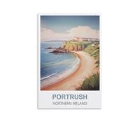 Funny Metal Sign Vintage Tin Sign Portrush Northern Ireland Garden & Kitchen Poster, Inspirational Sign Home Wall Art Decor for Home Kitchen Bar Club Decoration 15x30cm
