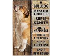 Funny Metal Signs A bulldog is not just a bulldog Retro Tin Signs Vintage For Metal Tin Sign Home Wall Art, 12x8 Inches Funny Bathroom Signs Bathroom Decor