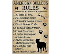 Funny Metal Signs a Rottweiler's House Rule Retro Tin Signs Vintage for Metal Tin Sign Home Wall Art 6x8 Inch