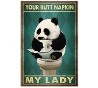 Funny Metal Signs for Bedroom Sign Panda Your Butt Napkin My Lady Retro Vintage Aluminum Tin Home Garden Cafe Bar 8x6 inch