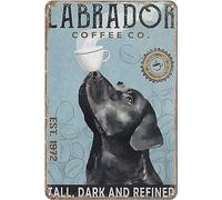 Funny Metal Signs Labrador Retriever Dog Tall Dark and Refined Retro Tin Signs Vintage For Metal Tin Sign Home Wall Art, 12x8 Inches Funny Bathroom Signs Bathroom Decor