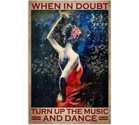 Funny Metal Signs Turn up the music and dance Aluminium Sign Retro Tin Signs Vintage Metal Tin Sign For Bar Home Wall Metal Decoration 8x12Inches