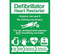 Funny Metal Tin Sign AED Defibrillator Instruction Sign es Caution Danger Safety Warning Notice Signs 12x8 inch