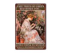 Funny Metal Tin Sign And I Think To Myself Hat A Wonderful World Bar Signs 8x12inch