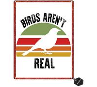Funny Metal Tin Sign Birds Aren't Real Movement Resist Bird Drone Spy Fun Gifts For Men And Women Retro Decorations Indoor Outdoor, Gothic Wall Decor, 12x8inch