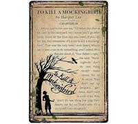 Funny Metal Tin Sign Book to Kill A Mockingbird They Don't Eat Up People's Gardens Tree Boy Vintage Poster Funny Tin Signs Bar Decorations Art Poster 8x12 Inch