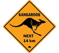 Funny Metal Tin Sign Car Road Sign Australia Kangaroo Next Plate Retro Tin Sign Vase Flowers Poster Plaque Entryway Decor Gallery Wall Sign 12 X 12 IN