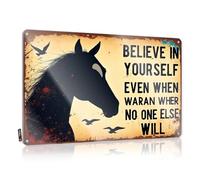 Funny Metal Tin Sign For Bar Believe In Yourself, Even When No One Else Will Tin Sign Man Cave Signs Vintage Funny Retro Tin Signs(30X40CM)