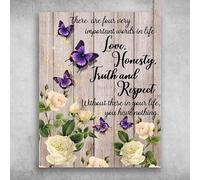 Funny Metal Tin Sign Four Very Important In Life Love Honesty Truth And Respect Tin Metal Sign Plaque Bar Pub Vintage Retro Wall Decor 8x12in