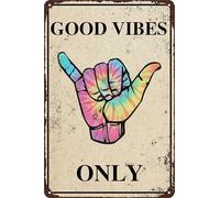 Funny Metal Tin Sign Good Vibes Only Sign