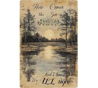 Funny Metal Tin Sign Here Come The Sun and I Say It's All Right Vintage Aluminum Tin Sign Retro for Home Office Bar Cafe 8x12 Inch