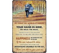 Funny Metal Tin Sign If The Sun Refused to Shine Couple Tattooed Hands Lyric Heart Tin Sign Metal Plaque Poster Bar Bistro Coffee Shop Wall Decoration Retro Metal Plate 8x12 Inch