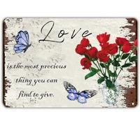 Funny Metal Tin Sign Love is The Most Precious Thing You Can Find to Give Mens Womens Decorative Aluminum Sign Wall Sign Bar Restaurant Cafe Bar Decor 8x6 Inches
