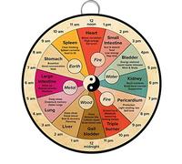 Funny Metal Tin Sign Organ Clock Knowledge Wall Art Round Retro 24 Hour Circadian Clock Poster, Chinese Medicine Healthy Tin Sign Vase Flowers Poster Plaque Entryway Decor Gallery Wall Sign 12 X 12 IN