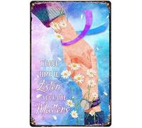 Funny Metal Tin Sign Suicide Prevention Awareness I Have Time to Listen Your Life Matters Daisy Poster Vintage Sign for Home Coffee Wall Decor 8x12 Inch