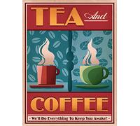 Funny Metal Tin Sign Tea and Coffee We Will do Everything we can to Keep You Awake Fun Home Home Bathroom Patio Bar Cafe Tin Sign 8x12 Inches