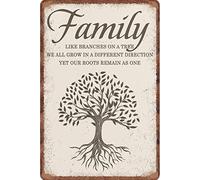 Funny Metal Tin Sign Tree Family We All Grow In A Different Direction Our Roots Remain As One Living Room, Kitchen, Farm Tin Sign Hanging Poster Decor Rustic Home Decor 8x12 Inches