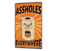 Funny Metal Tin Sign Trouble Maker Signs Humorous Toilet Paper Wall Art, Vintage Retro Decor for Bathroom, Garage, Bar, Man Cave, 8x12in (2505)
