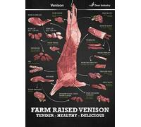 Funny Metal Tin Sign Venison Deer Cuts Made Easy Poster Print Butchers Food Home Bar Shop Decorations Coffee Sign Gift Sign Vase Flowers Poster Plaque Entryway Decor Gallery Wall Sign 12 X 8 IN